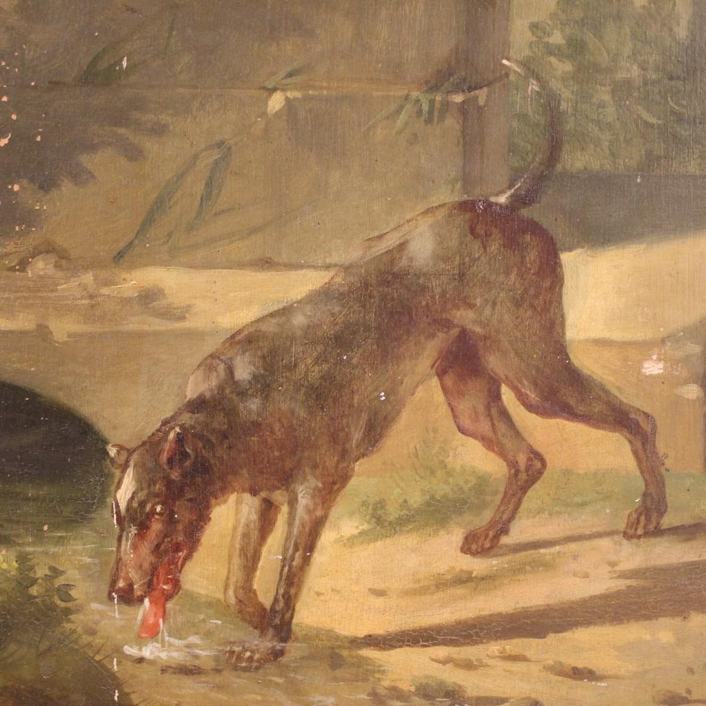 19th Century Oil on Panel French Neoclassical Painting Amintas, 1830 in vendita 4