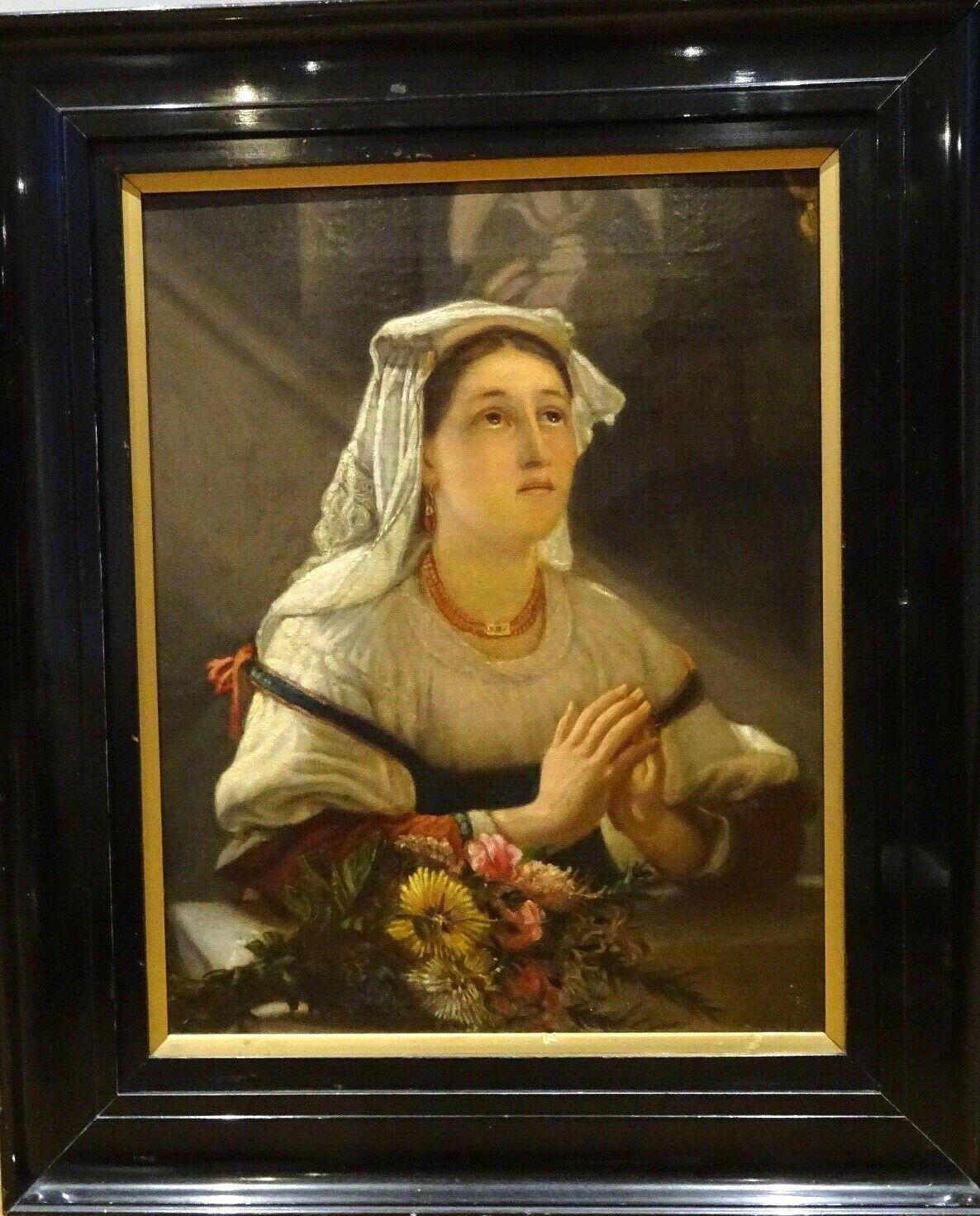 Portrait Of A Nun, 19th Century - Painting by Philippe-Jacques van Bree