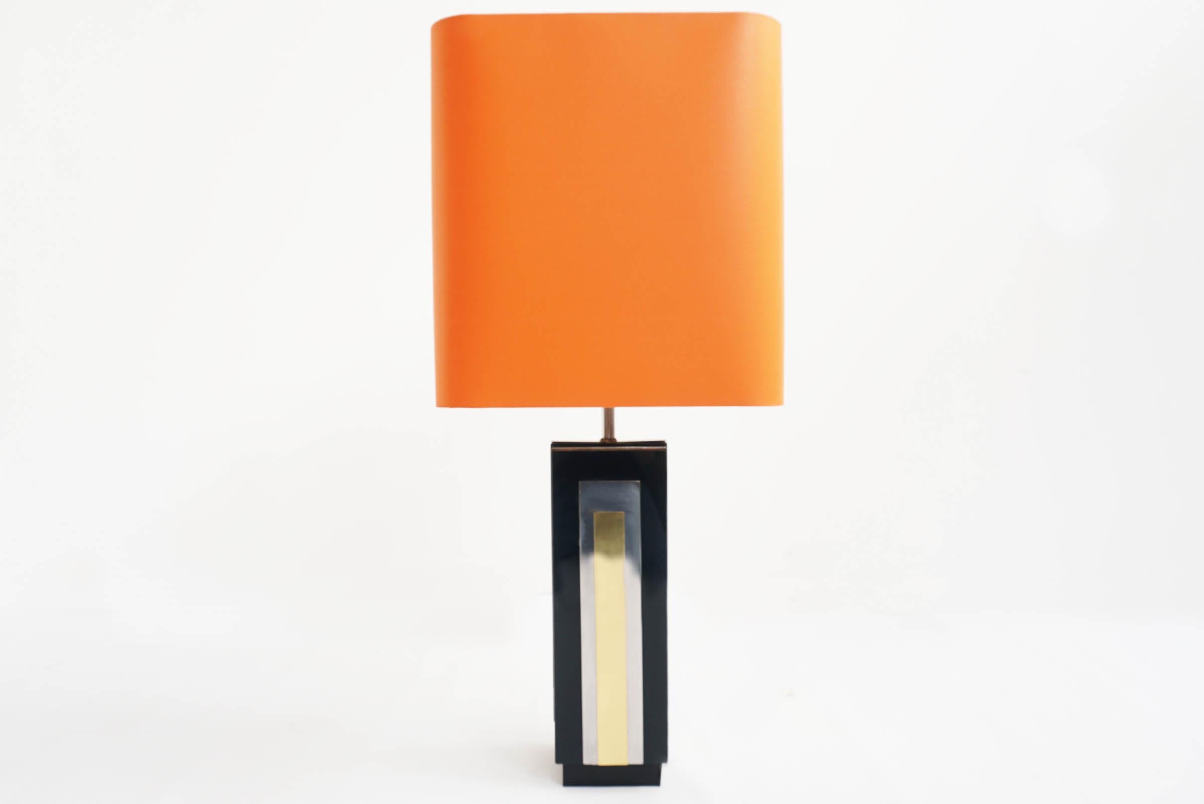 Philippe Jean, 1970s Big Chrome Plating, and Metal Table Lamp (Italienisch)
