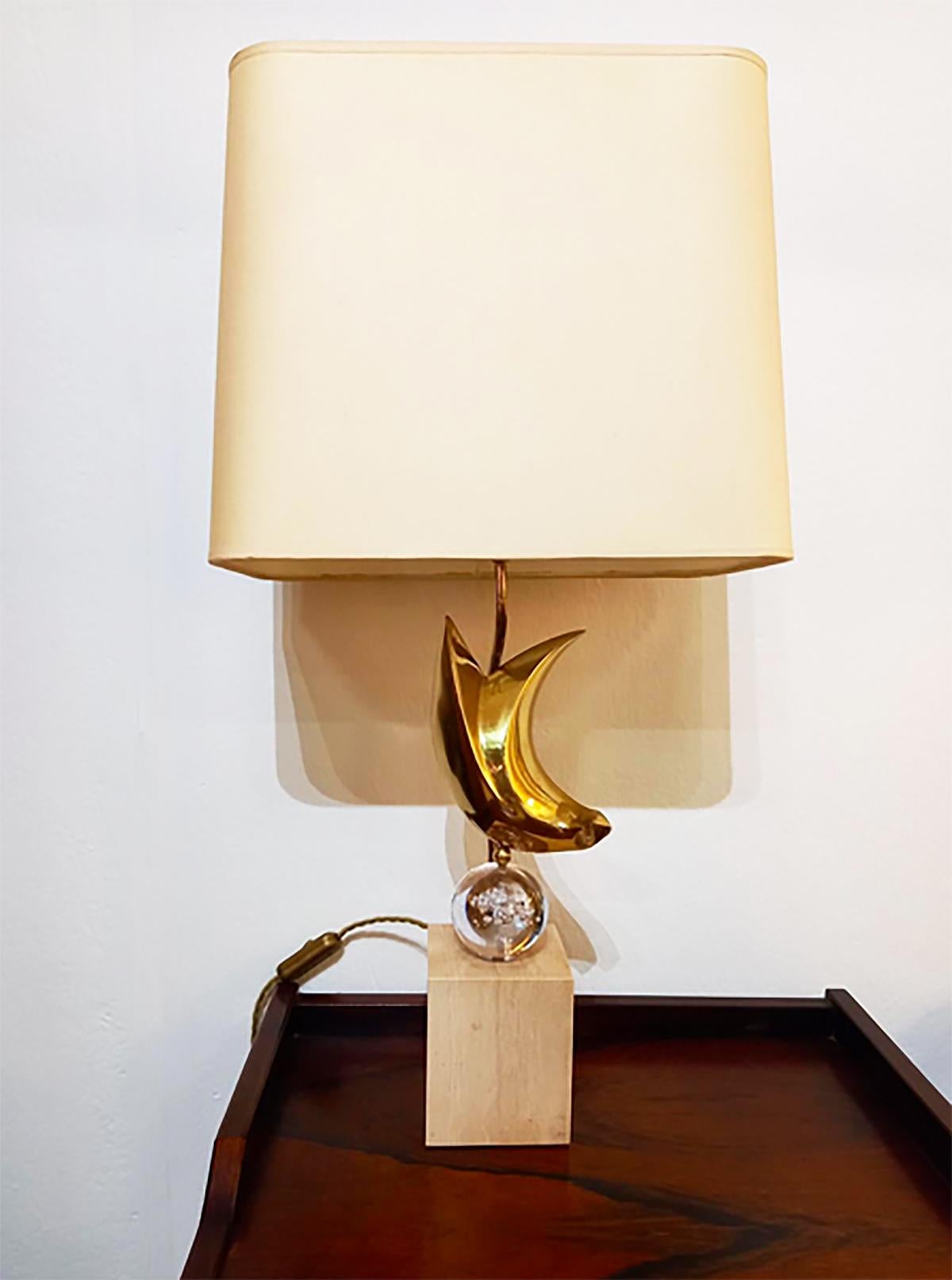 Mid-Century Modern  Philippe-Jean Brass Art Sculpture Table Lamp For Sale