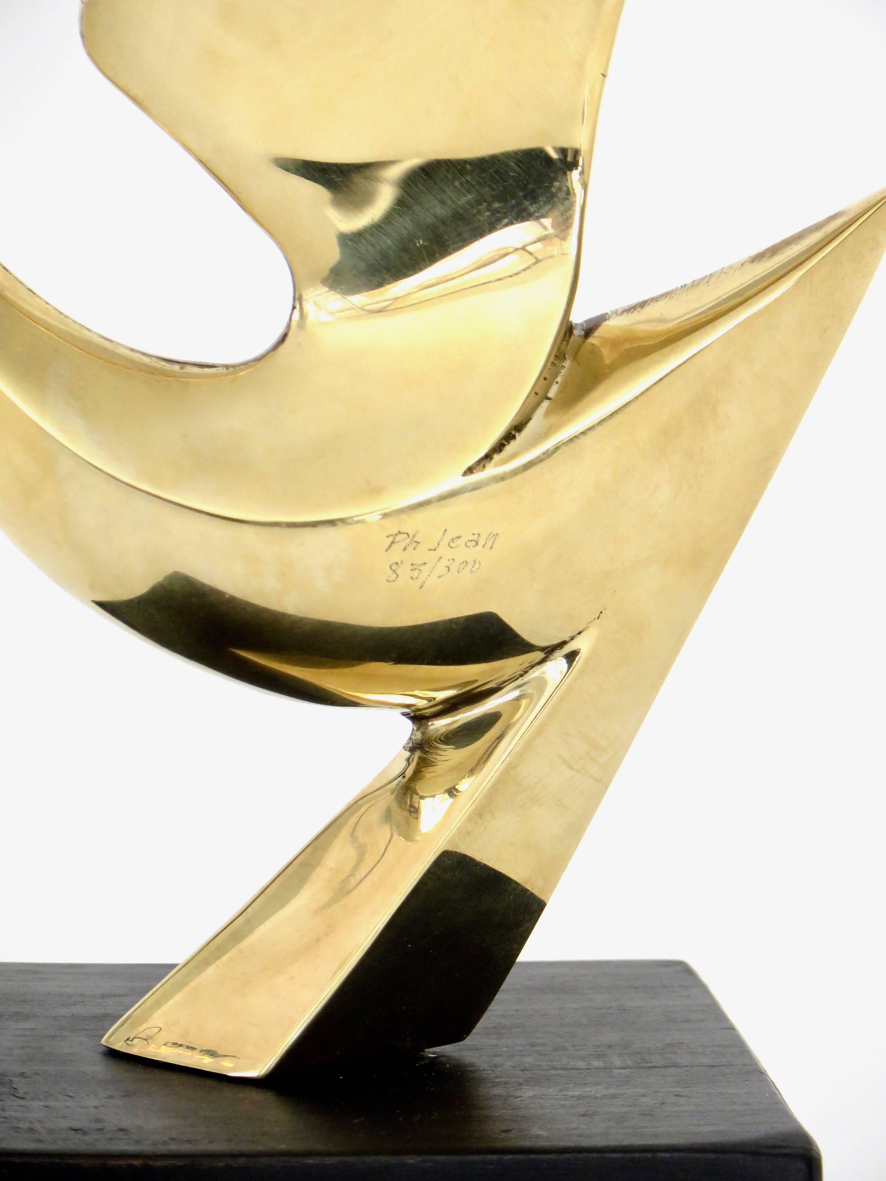 Philippe Jean Bronze Bird Sculpture Signed and Numbered 85/300 France circa 1960 For Sale 4