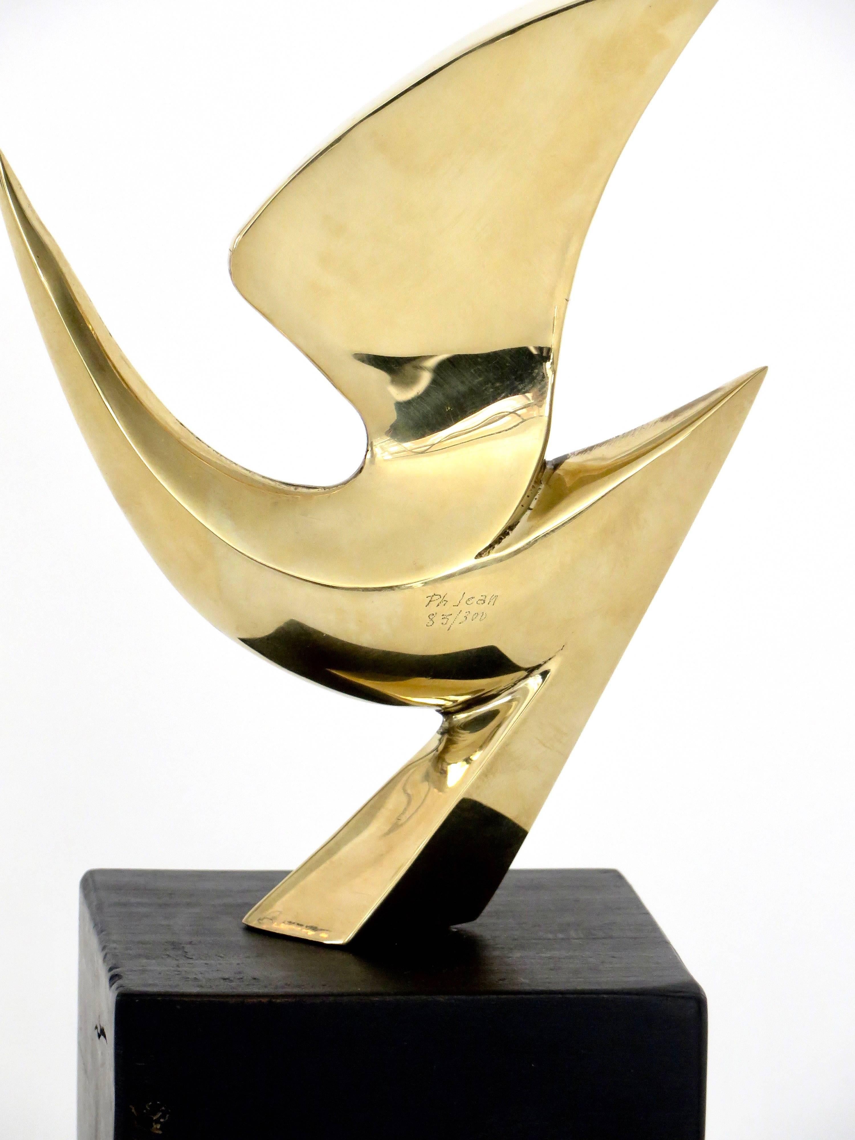 Philippe Jean Bronze Bird Sculpture Signed and Numbered 85/300 France circa 1960 For Sale 3