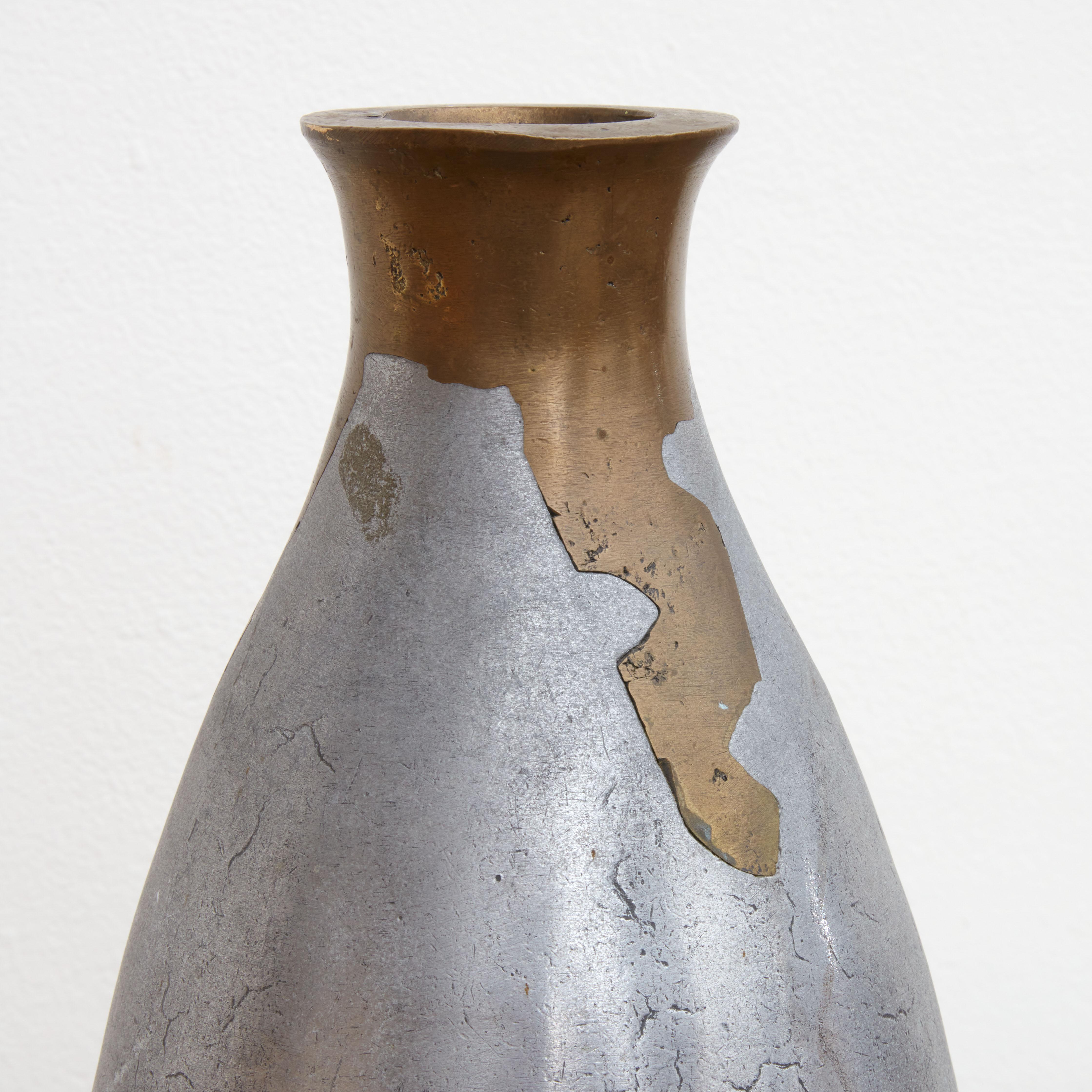 Late 20th Century Philippe Jean  Cast Dual-Metal Vessel For Sale