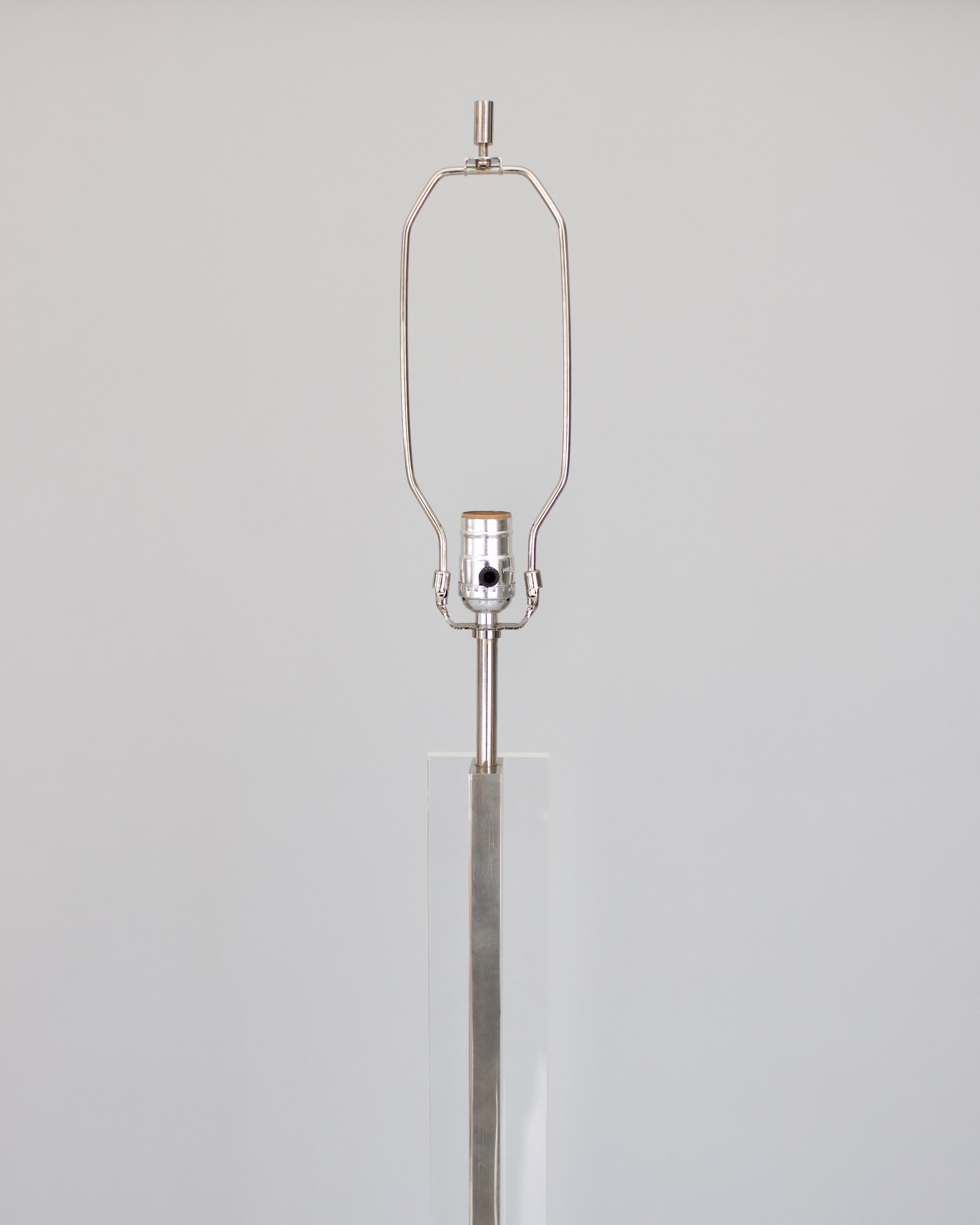 Late 20th Century Philippe Jean French Lucite and Chromed Steel Floor Lamp Circa 1970