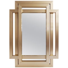 Philippe Jean, Important Mirror Three Crossed Brass Frames