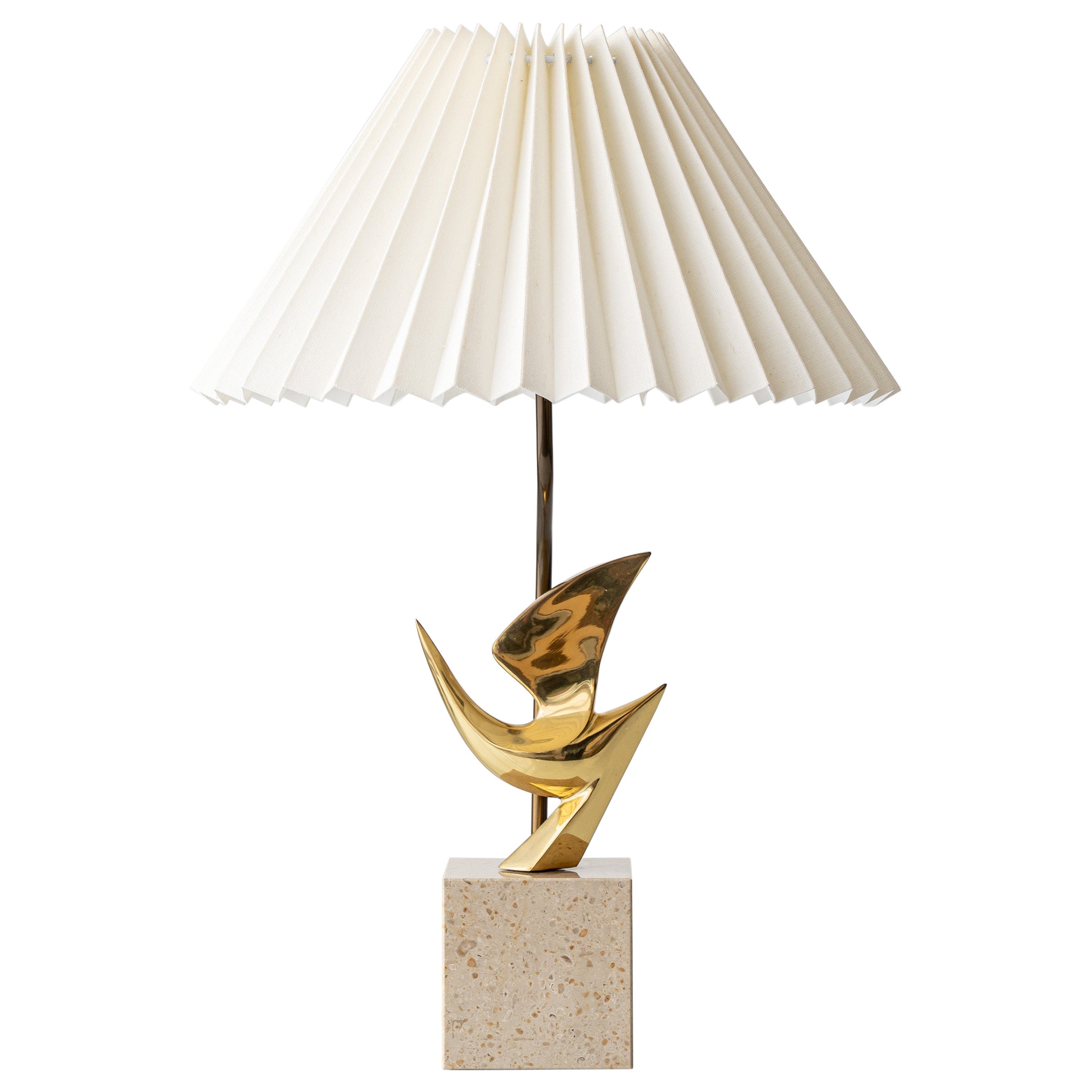 Philippe Jean Signed Brass Bird Table Lamp, Limited Edition 178/300, 1980