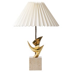 Philippe Jean Signed Brass Bird Table Lamp, Limited Edition 178/300, 1980