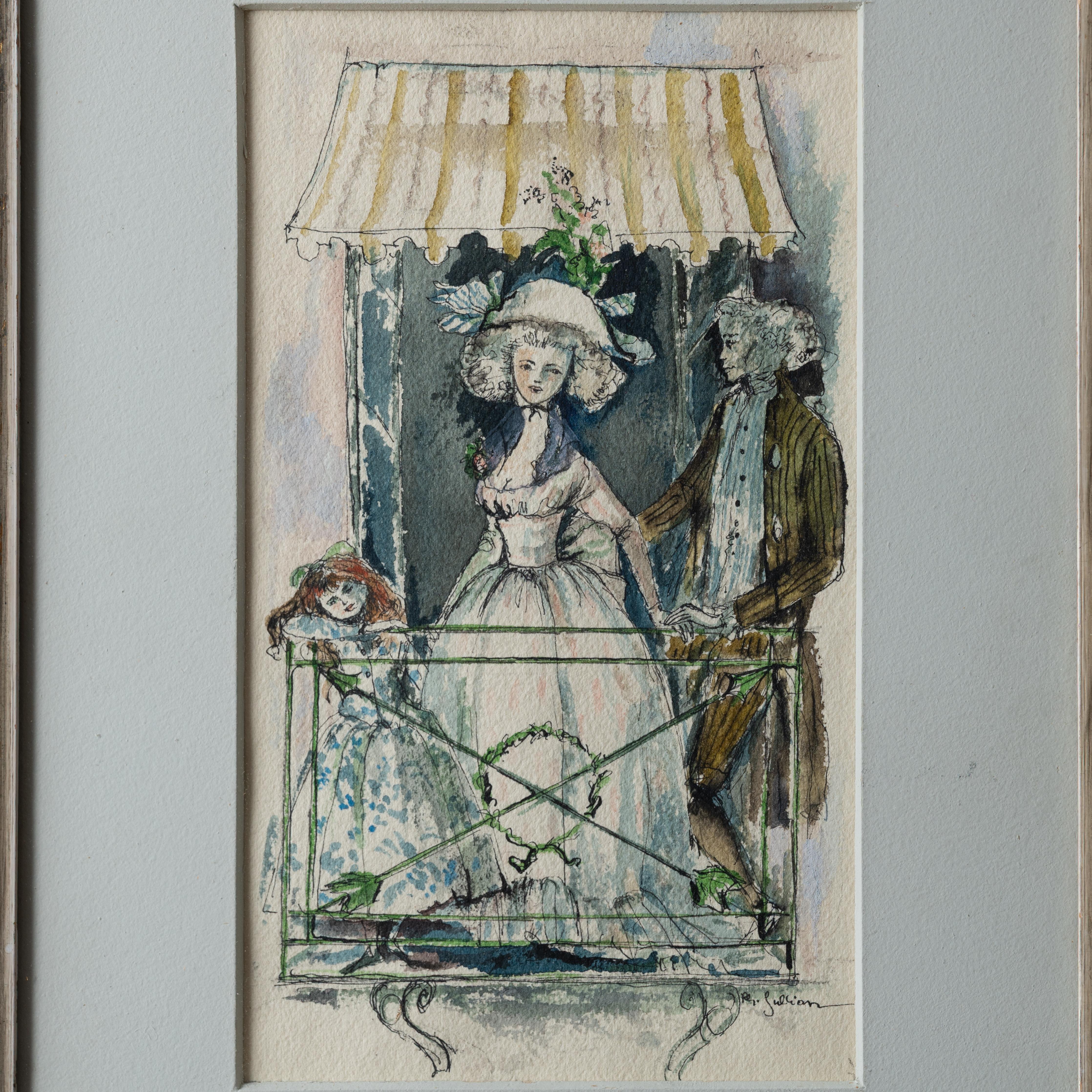 Verre Aquarelles de Philippe Jullian - une paire en vente
