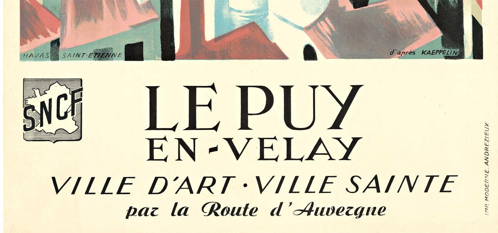 Original Le Puy En Velay, SNCF vintage travel poster - Academic Print by Philippe Kaeppelin