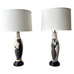 Lampes de table en céramique Philippe Lambercy-Greek Figural Design, Suisse, une paire