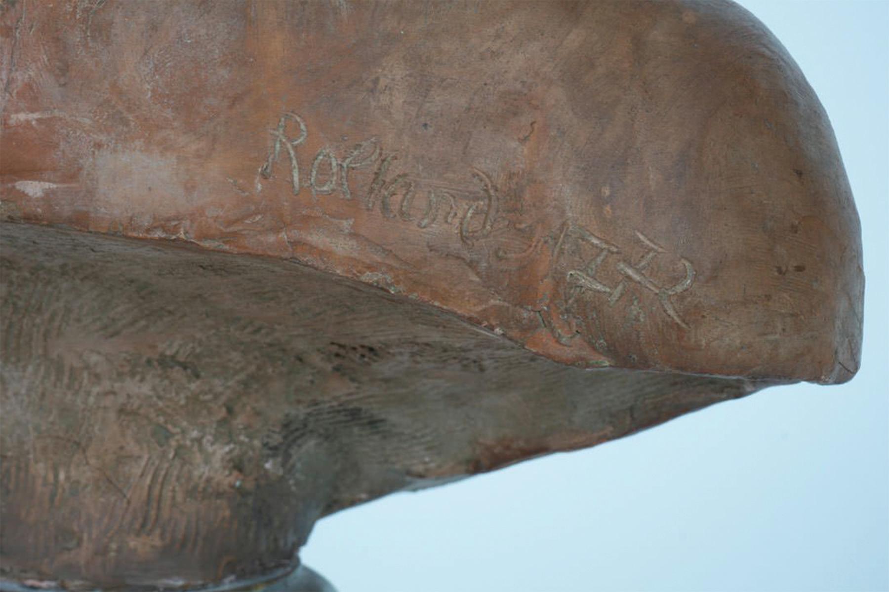 Buste en terre cuite d'un jeune homme, fin du XVIIIe siècle Sculpture française en vente 8