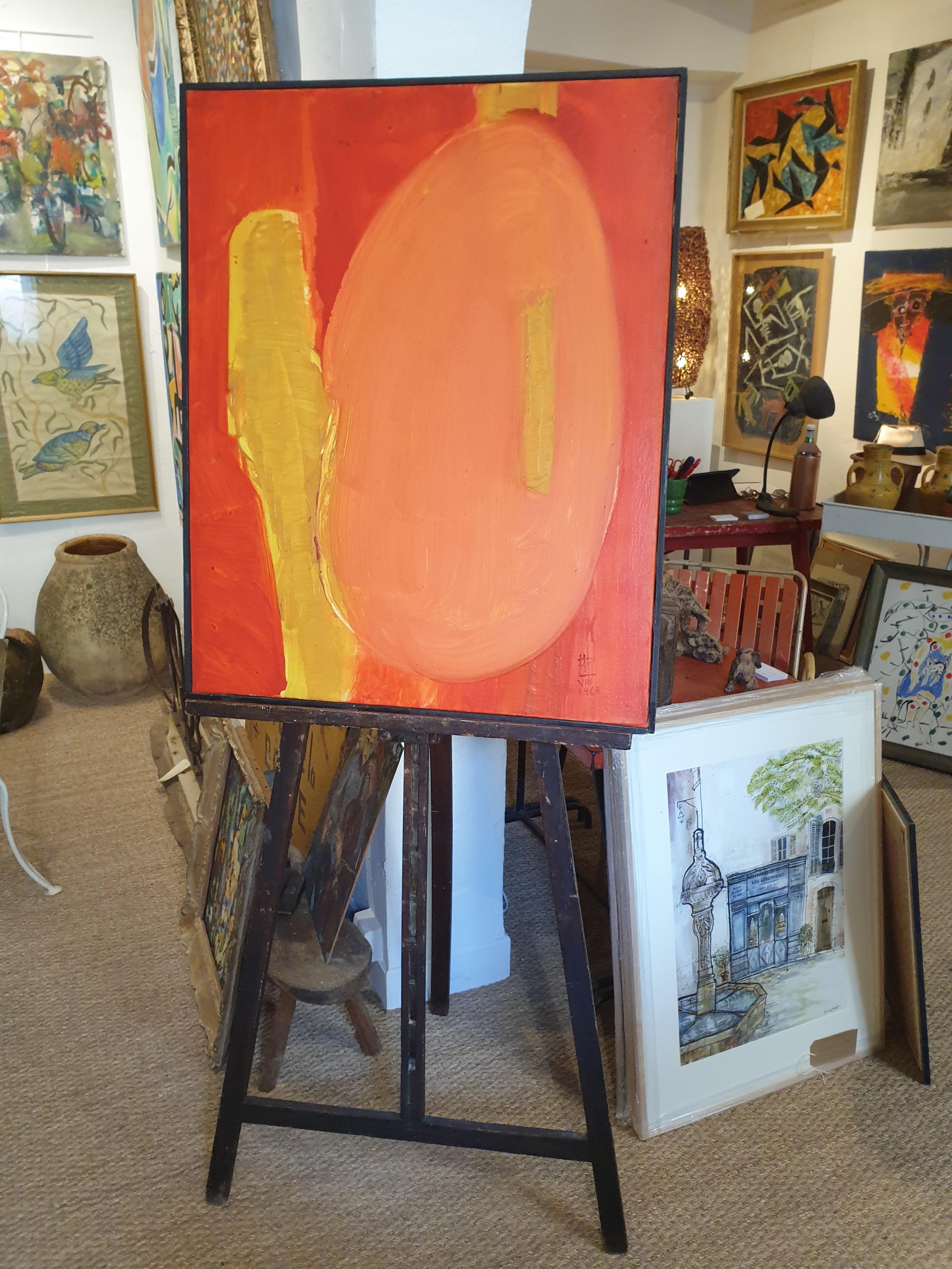 Mid Century 'Composition II', Lyrical Abstract Oil on Canvas. For Sale 7