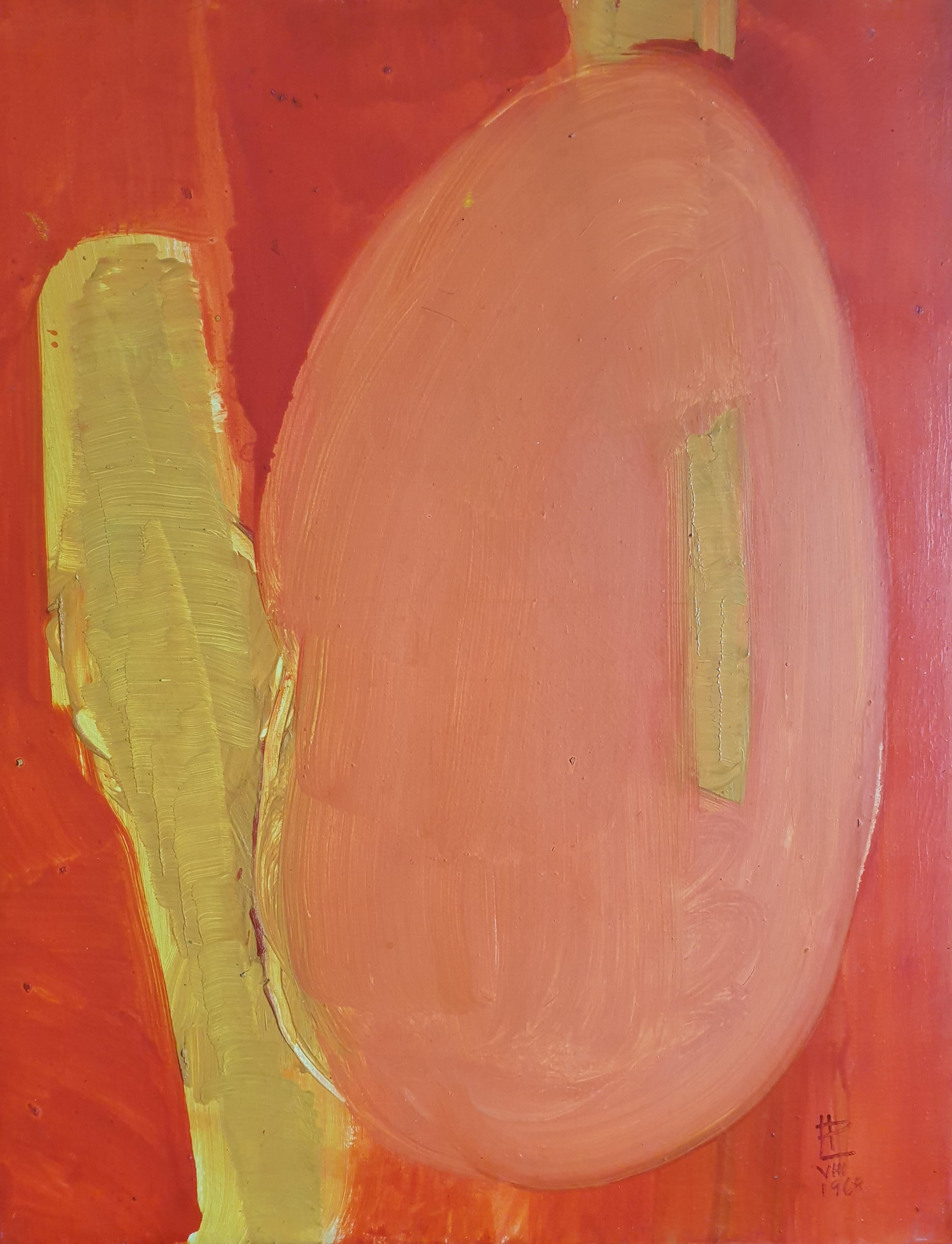 Mitte des Jahrhunderts „Composition II“, lyrisches französisches abstraktes Ölgemälde auf Leinwand. im Angebot 9