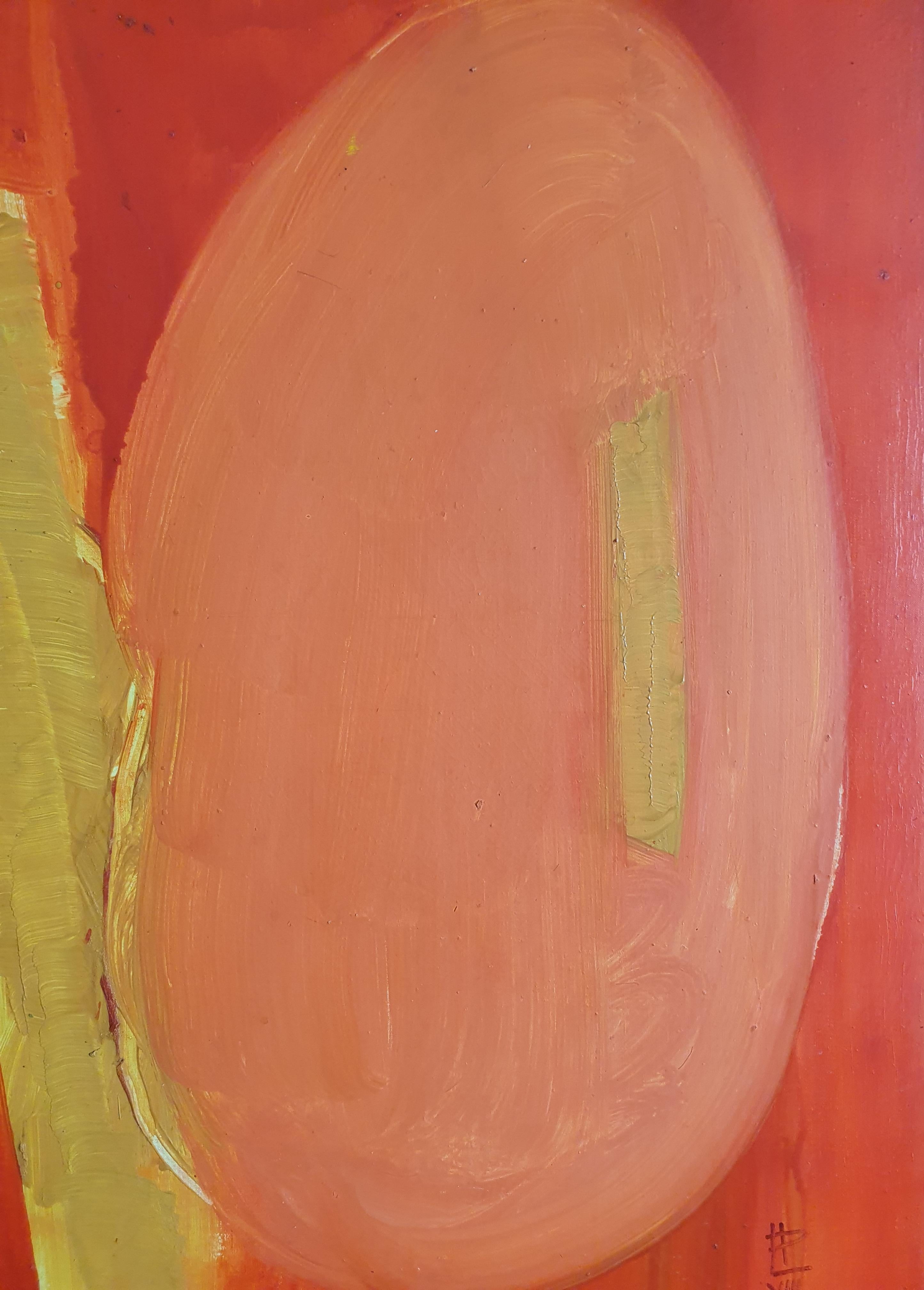 Mitte des Jahrhunderts „Composition II“, lyrisches französisches abstraktes Ölgemälde auf Leinwand. im Angebot 11