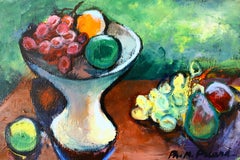 Still Life Oil Painting, Fauvist like French fruit bowl painting