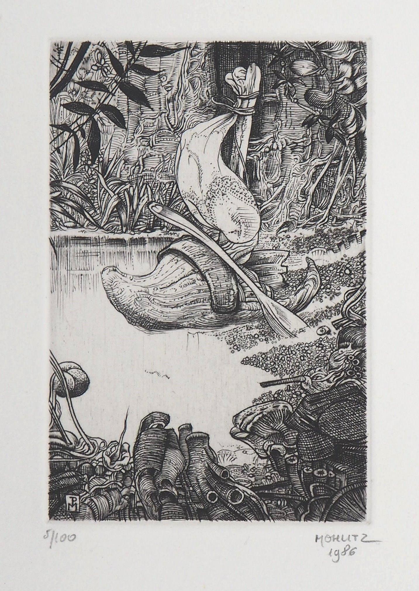 Surrealist Wetlands, 1986 - Original Handsigned Etching