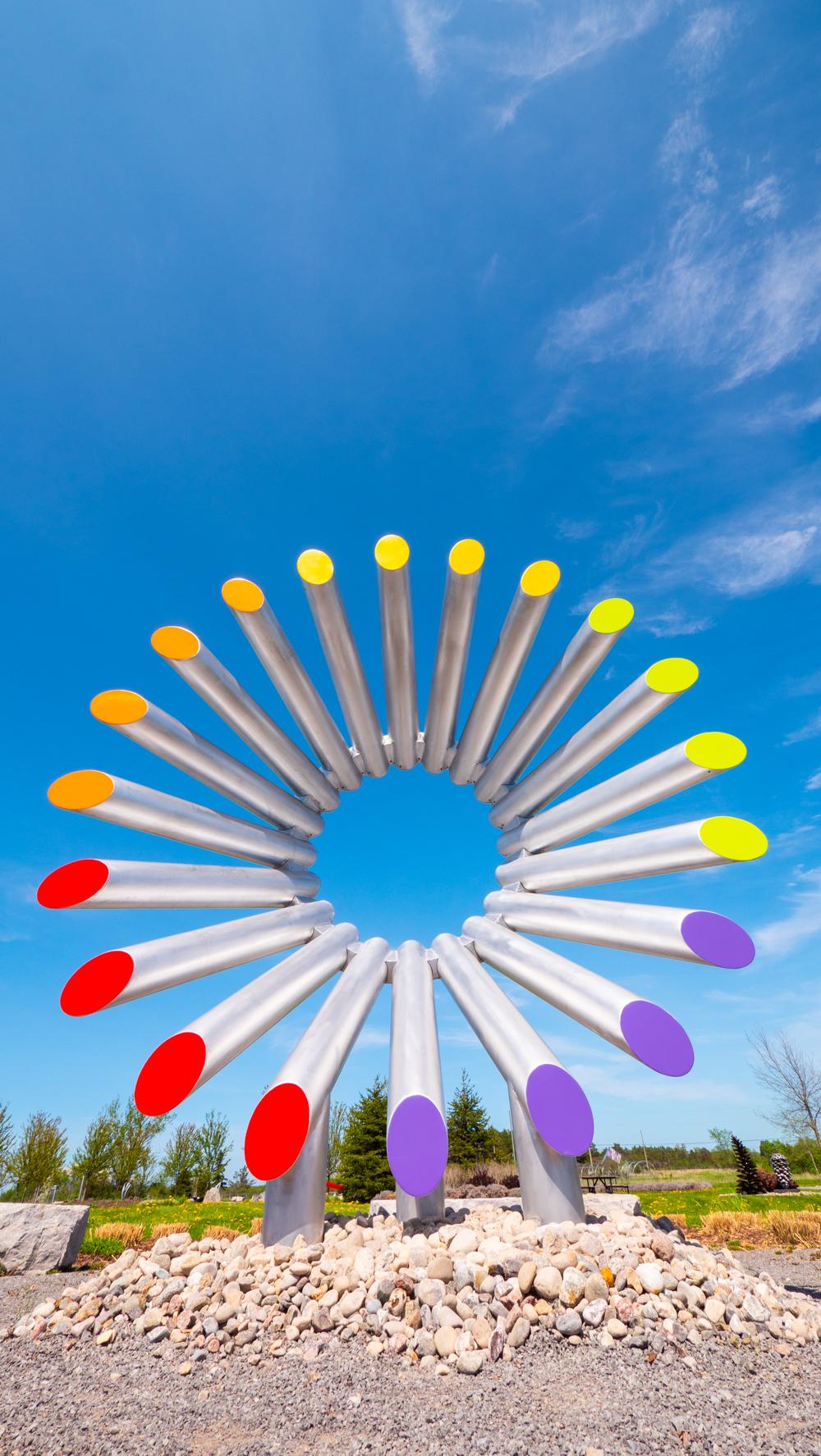After Rain - large, colorful, contemporary, painted steel, outdoor sculpture For Sale 4