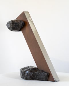 Another World Minor I - geometric abstract, modern, polished aluminum sculpture