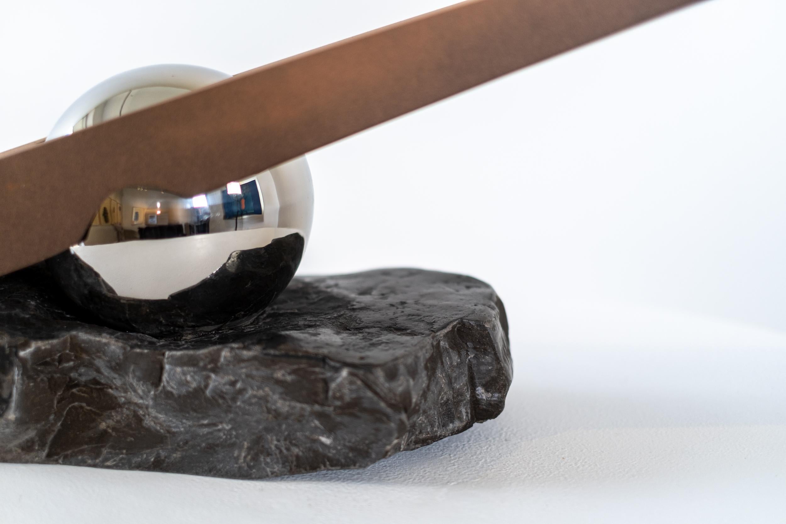 Another World Minor II - geometric abstract, modern, polished aluminum sculpture For Sale 6