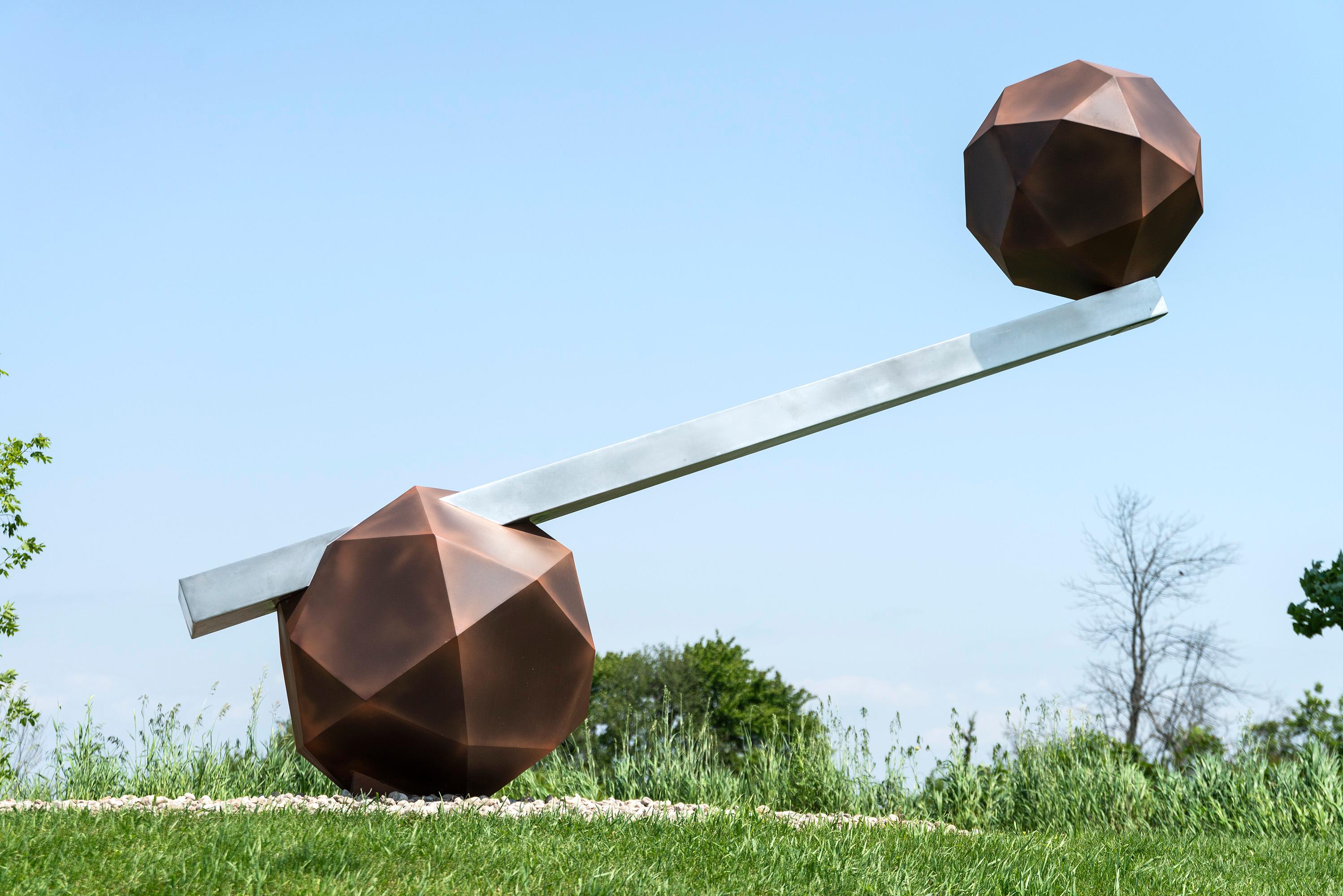 Another World - scultura moderna, astratta, contemporanea, in alluminio per esterni