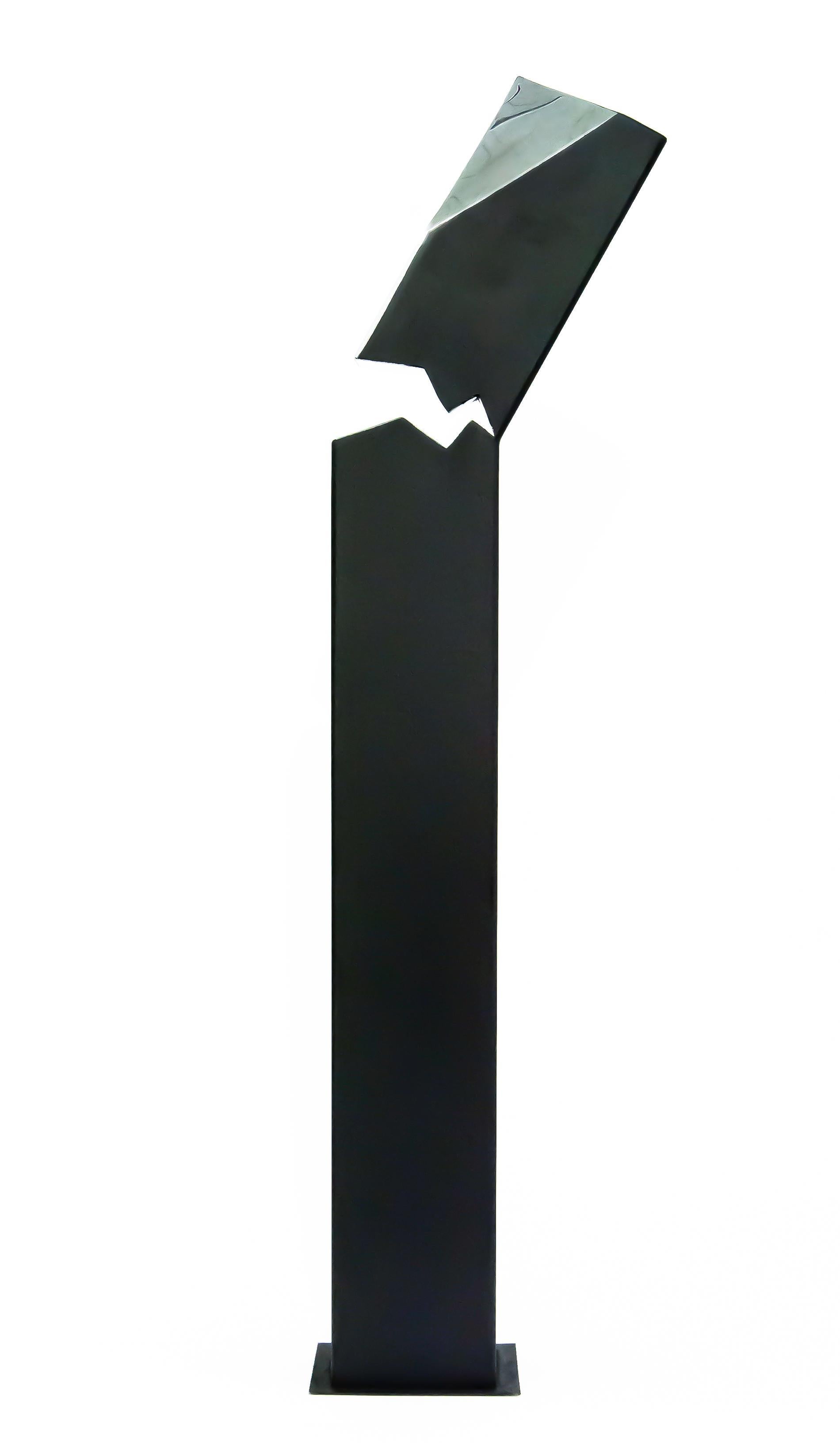 Athabasca Black 2/10- tall, modern, geometric, contemporary, steel sculpture For Sale 5