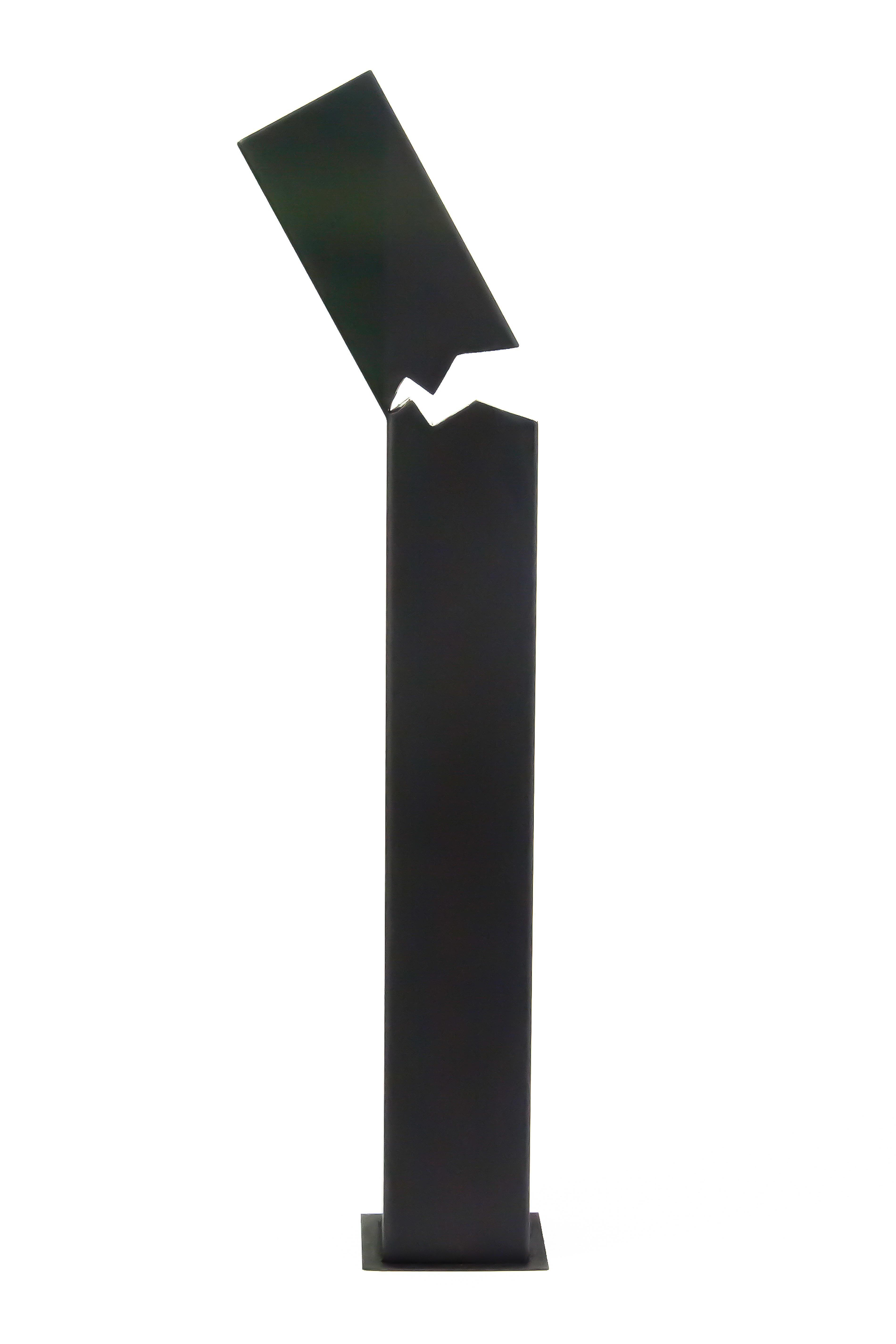 Athabasca Black 2/10- tall, modern, geometric, contemporary, steel sculpture For Sale 6