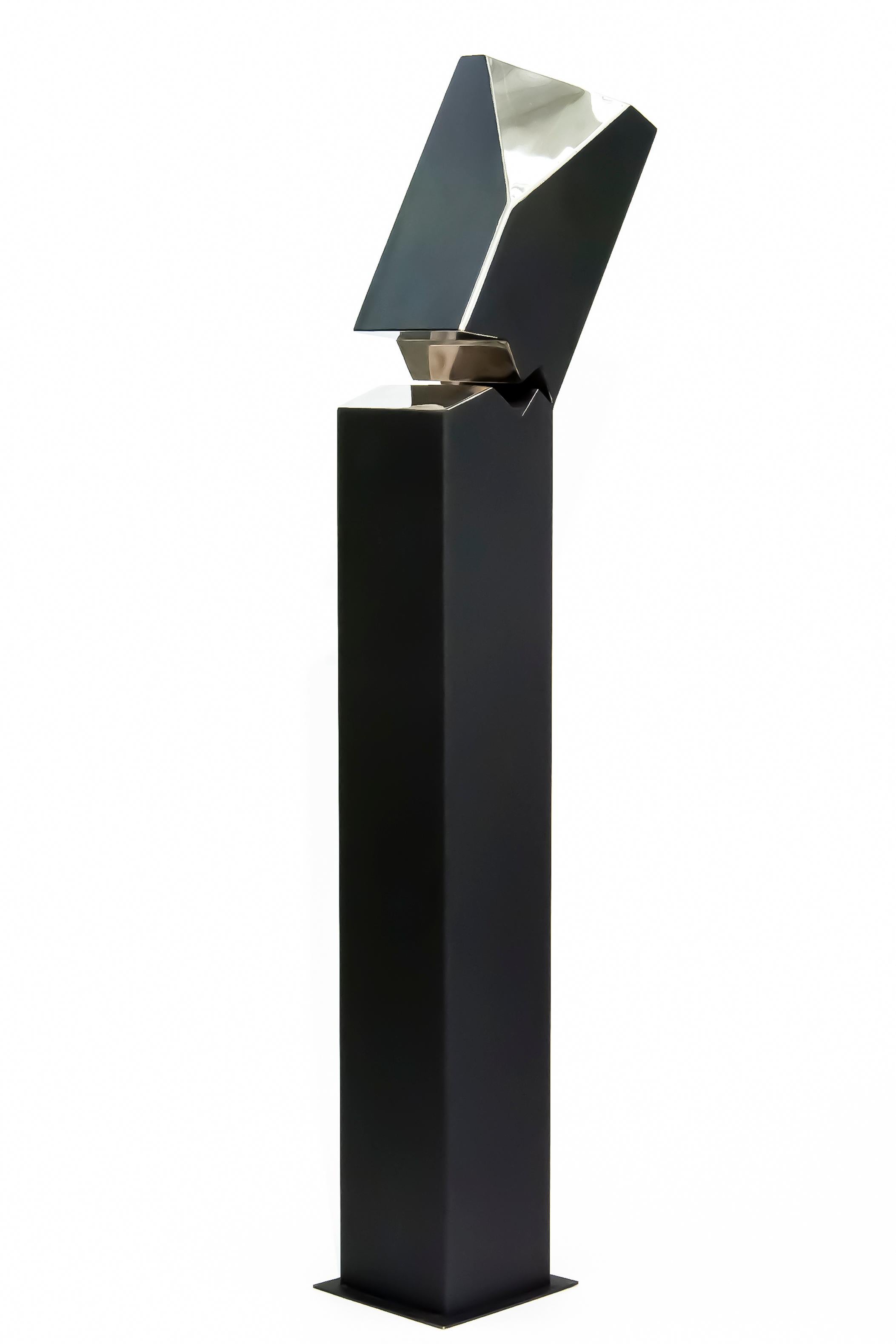 Philippe Pallafray Abstract Sculpture - Athabasca Black 2/10- tall, modern, geometric, contemporary, steel sculpture