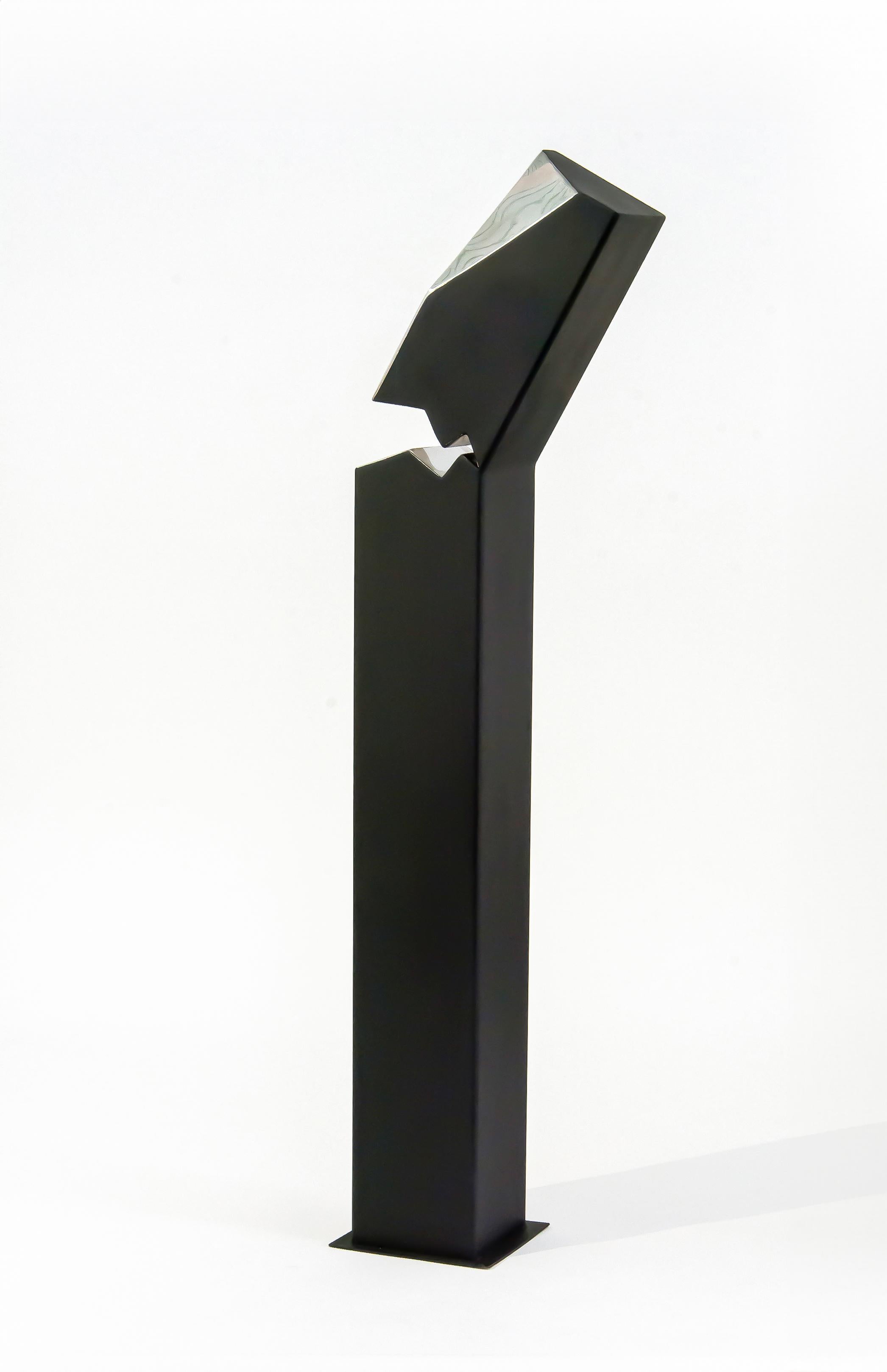 Athabasca Black 2/10- haut, moderne, géométrique, contemporain, sculpture en acier - Sculpture de Philippe Pallafray