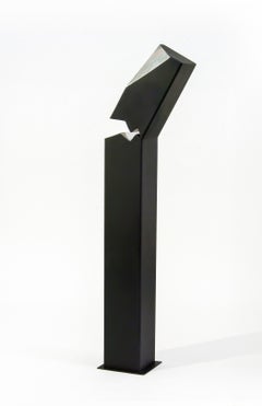 Athabasca Black 2/10- tall, modern, geometric, contemporary, steel sculpture