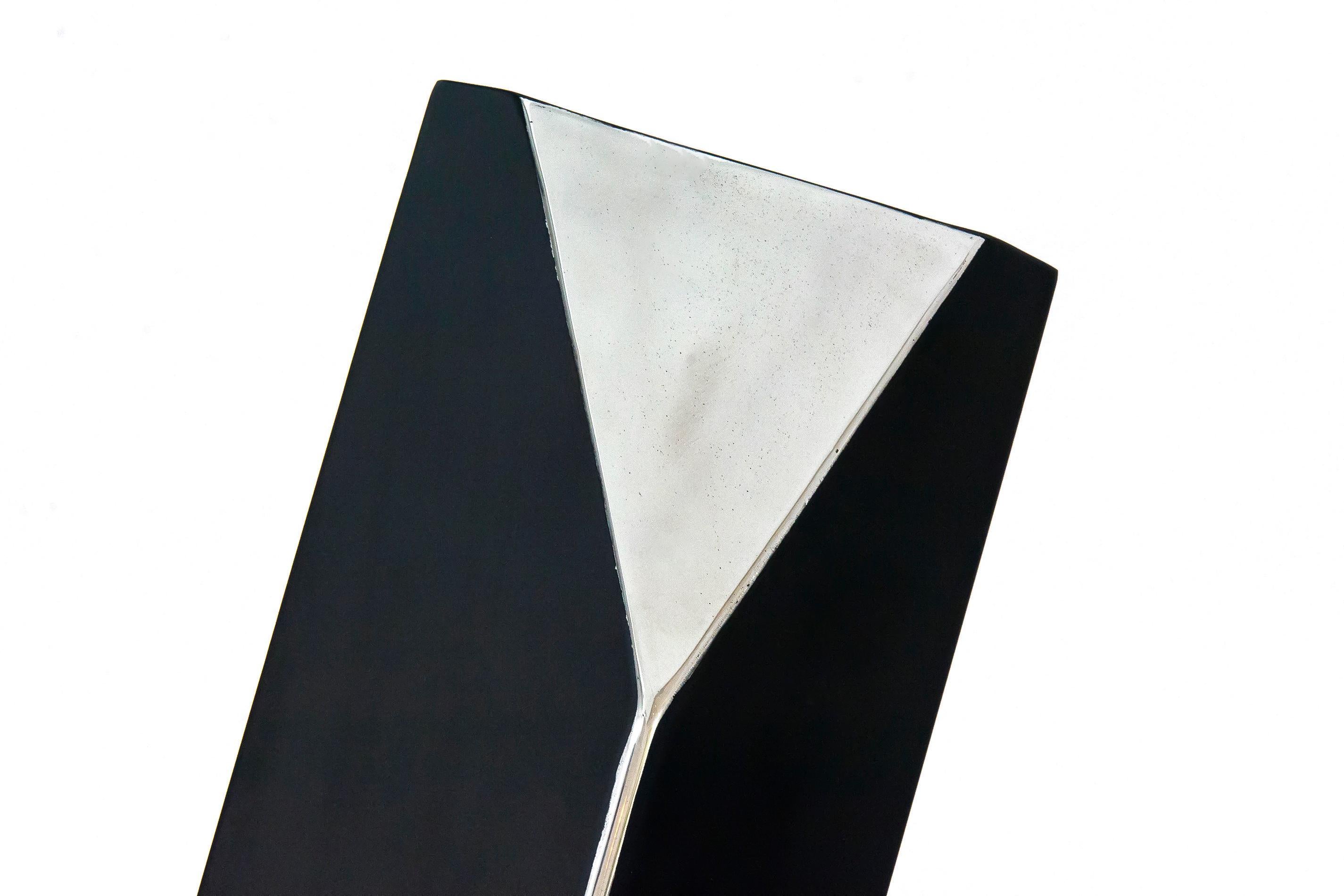 Athabasca Black 2/10- tall, modern, geometric, contemporary, steel sculpture For Sale 2