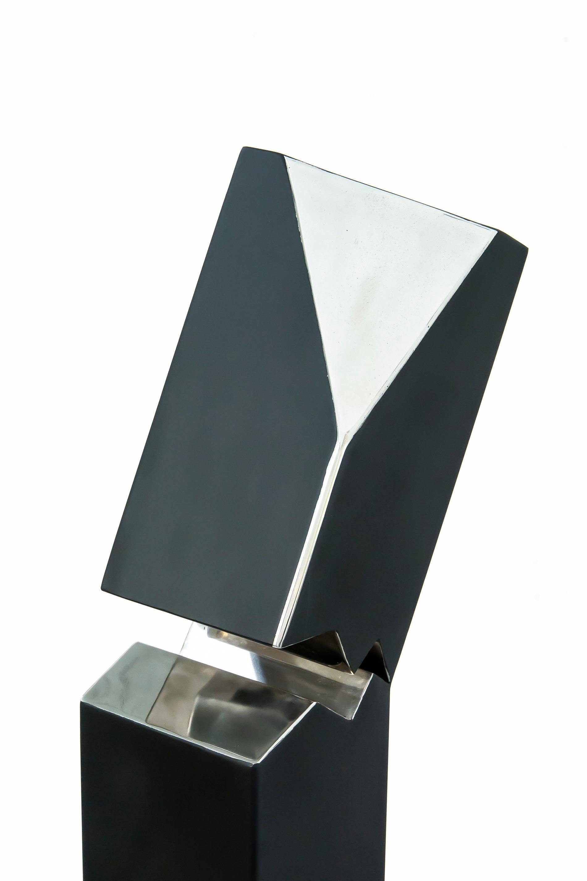 Athabasca Black 2/10- tall, modern, geometric, contemporary, steel sculpture For Sale 4