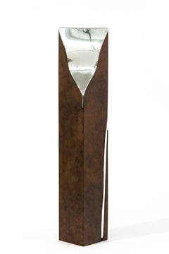 Athabasca Rust 1/10 - tall, modern, geometric, contemporary, steel sculpture