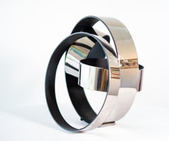 Four Ring Temps Zero Black 1/10 - modern, minimalist, metal indoor sculpture