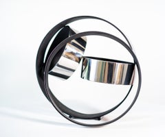 Four Ring Temps Zero Black 1/10 - modern, minimalist, metal indoor sculpture
