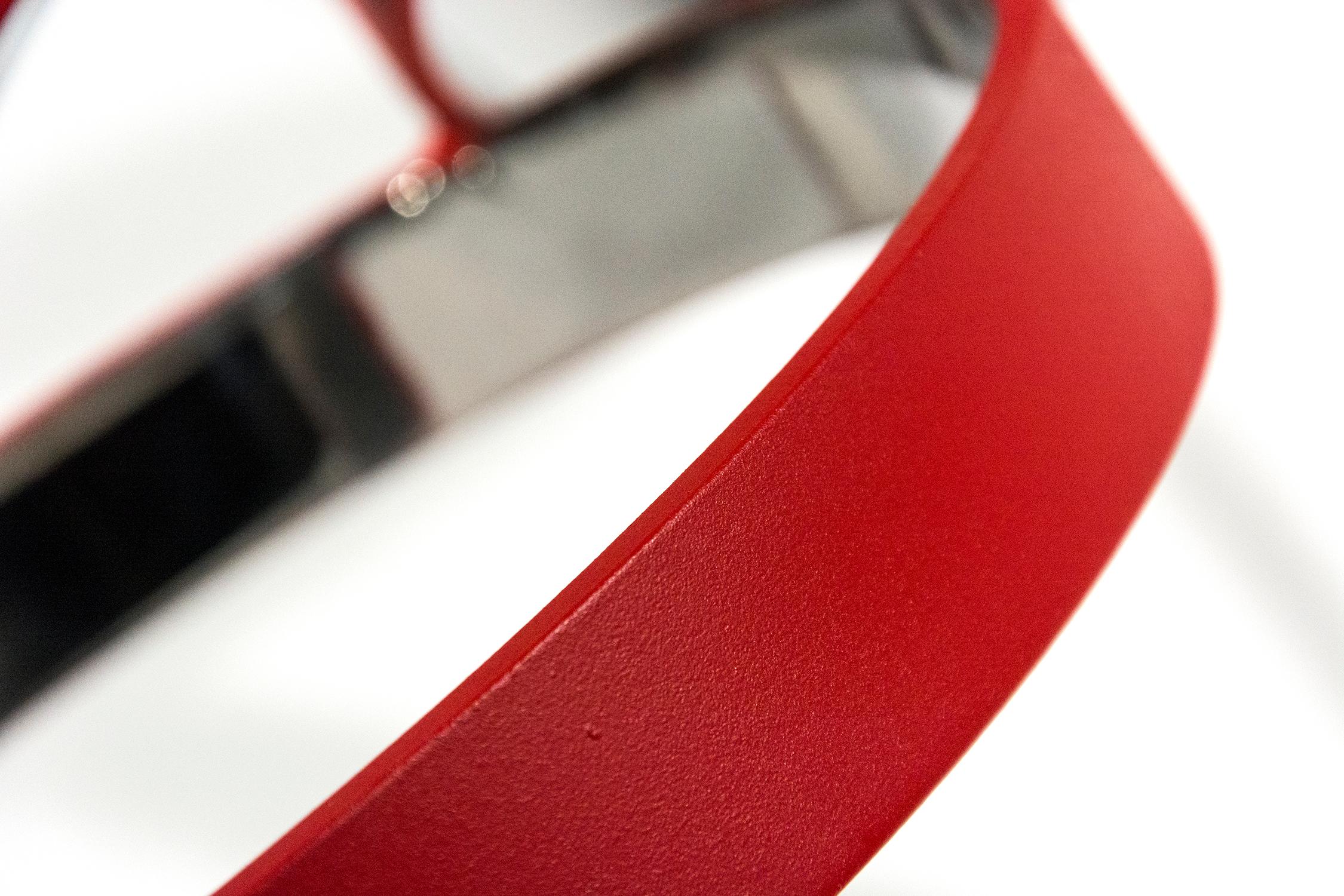 Four Ring Temps Zero Red 6/10 - scultura moderna, astratta, in acciaio inossidabile in vendita 2