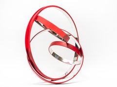 Four Ring Temps Zero Red 7/10 - Sculpture, Polished Stainless Steel, Editioned