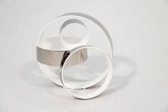 Four Ring Temps Zero White 2/10, abstrait, acier inoxydable, sculpture