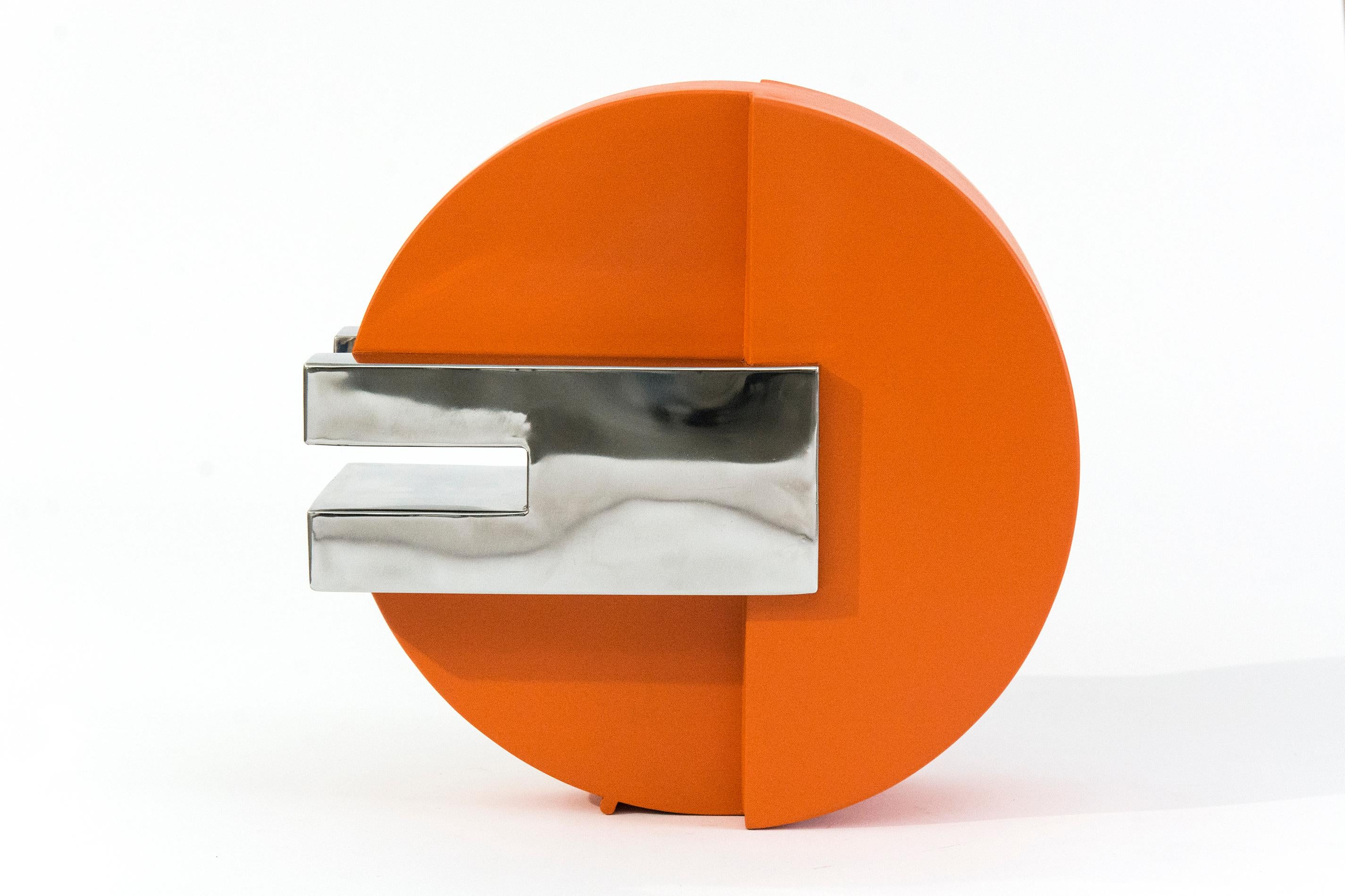 Heure H Orange 1/10 - Sculpture by Philippe Pallafray