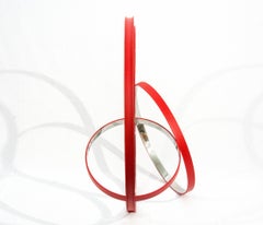 Large Red Temps Zero 2/10 - contemporary, large ring, stainless steel sculpture