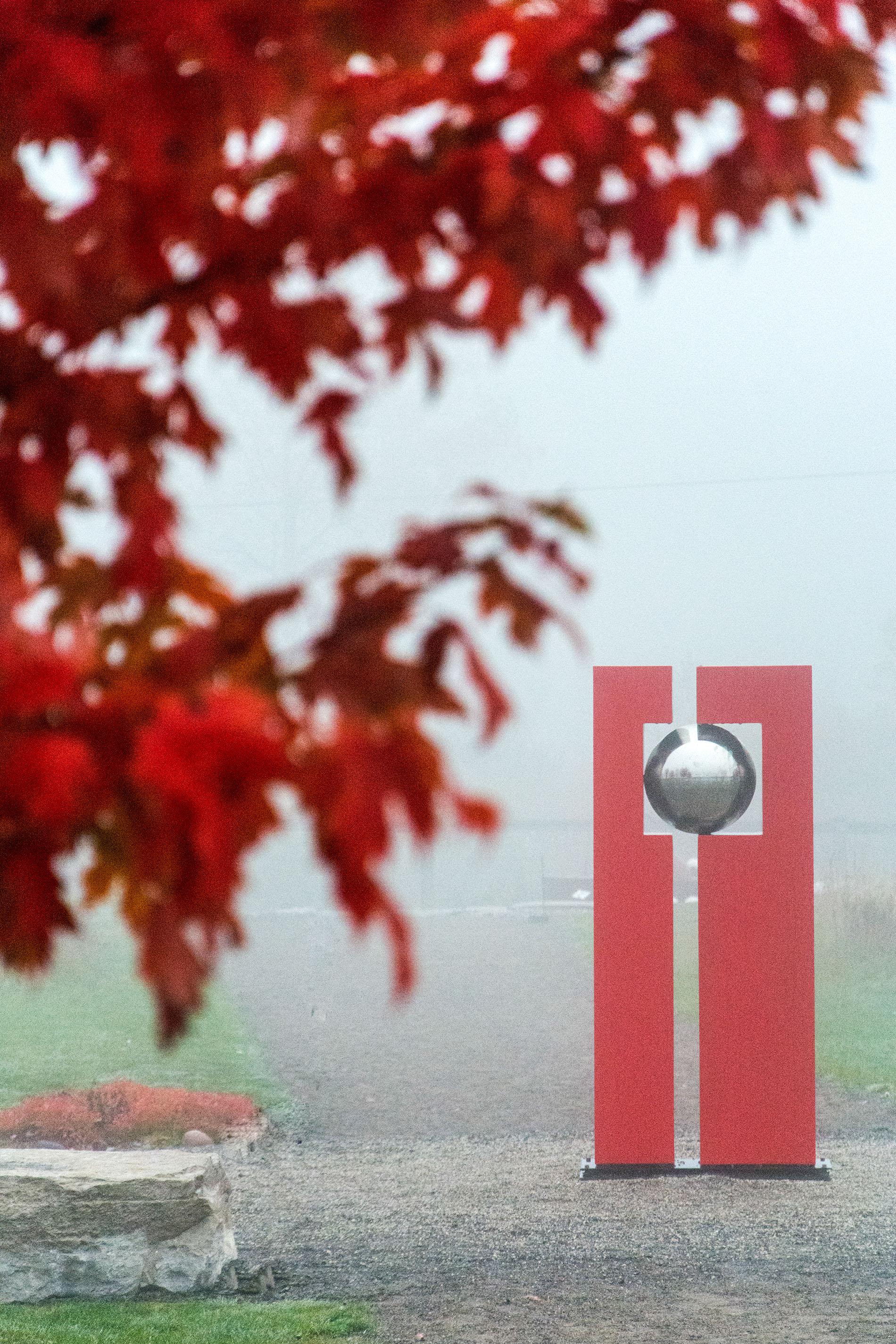 Mecanique Celeste 7/10 - tall, geometric, modern, outdoor steel sculpture For Sale 5