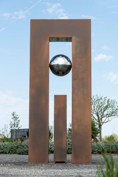 Mecanique Celeste Rouille 3/10 - abstract, aluminum, steel, outdoor sculpture