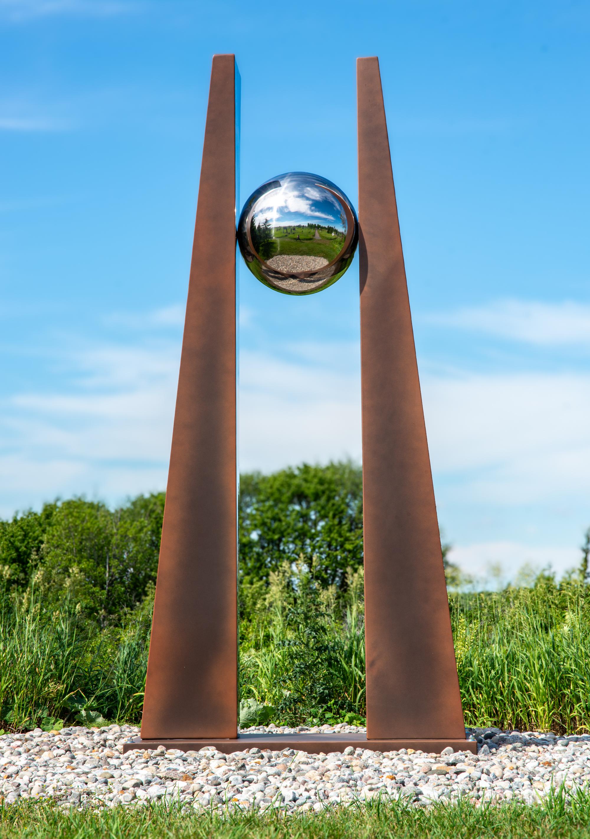 Mécanique Céleste Rouille V2 - (Mecánica celestial oxidada) - Escultura al aire libre - Sculpture de Philippe Pallafray