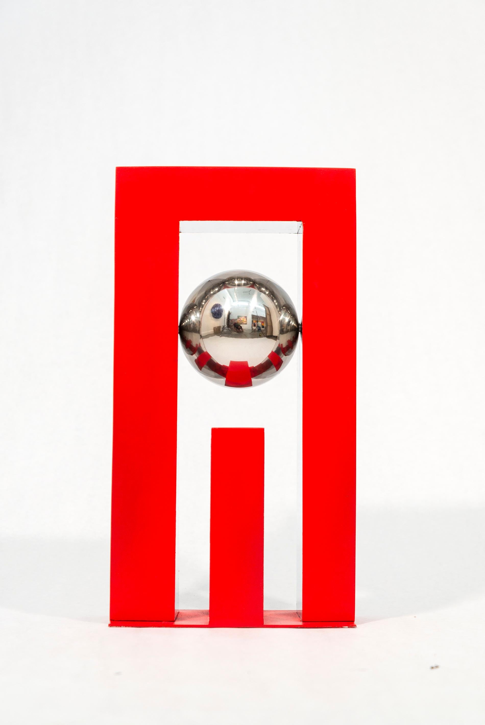 Mecanique Celeste Mini - escultura moderna, geométrica, abstracta, de aluminio pintado