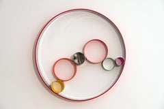 Relief mural Seven Rings Temp Zero - abstrait, acier inoxydable, sculpture murale