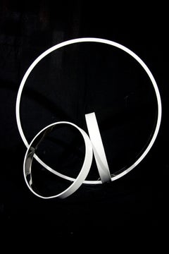 Temps Zero White 3/10 - contemporary, abstract, stainless steel sculpture