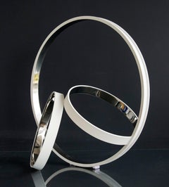 Temps Zero White 3/10 - contemporary, abstract, stainless steel sculpture