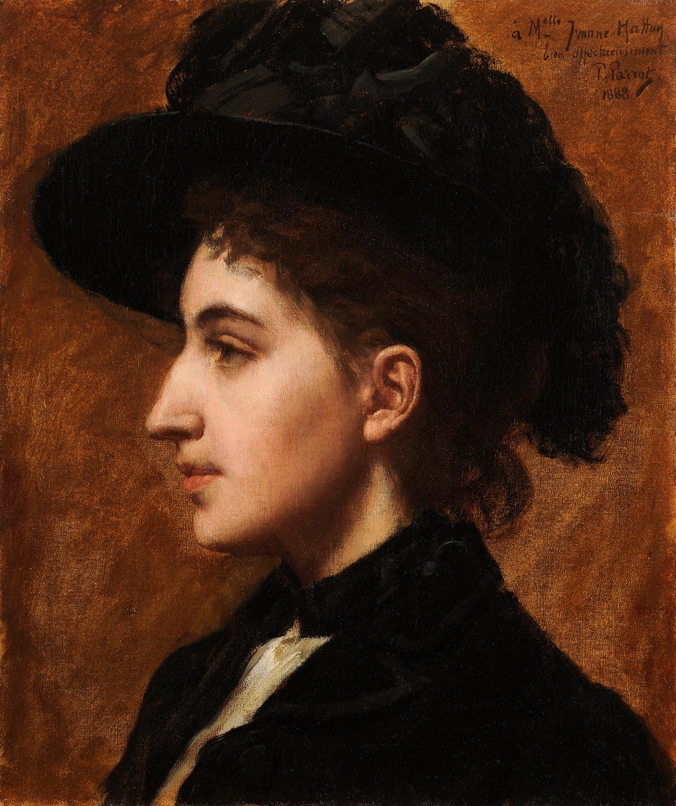Ritratto di donna - Painting di Philippe Parrot