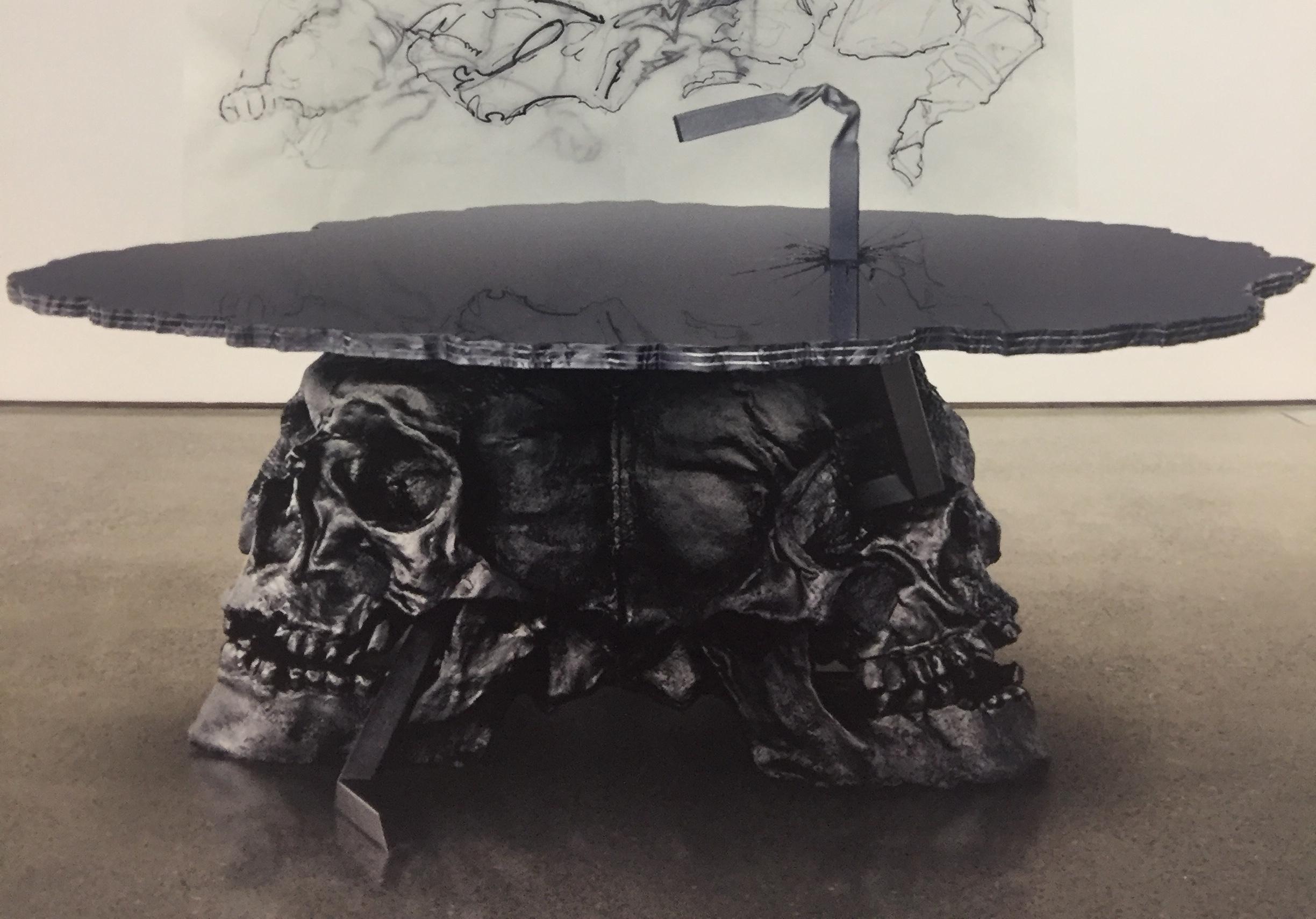 Pièce unique sculpture de table de coiffeuse en verre et bronze 1/1, 2018 - Sculpture de Philippe Pasqua