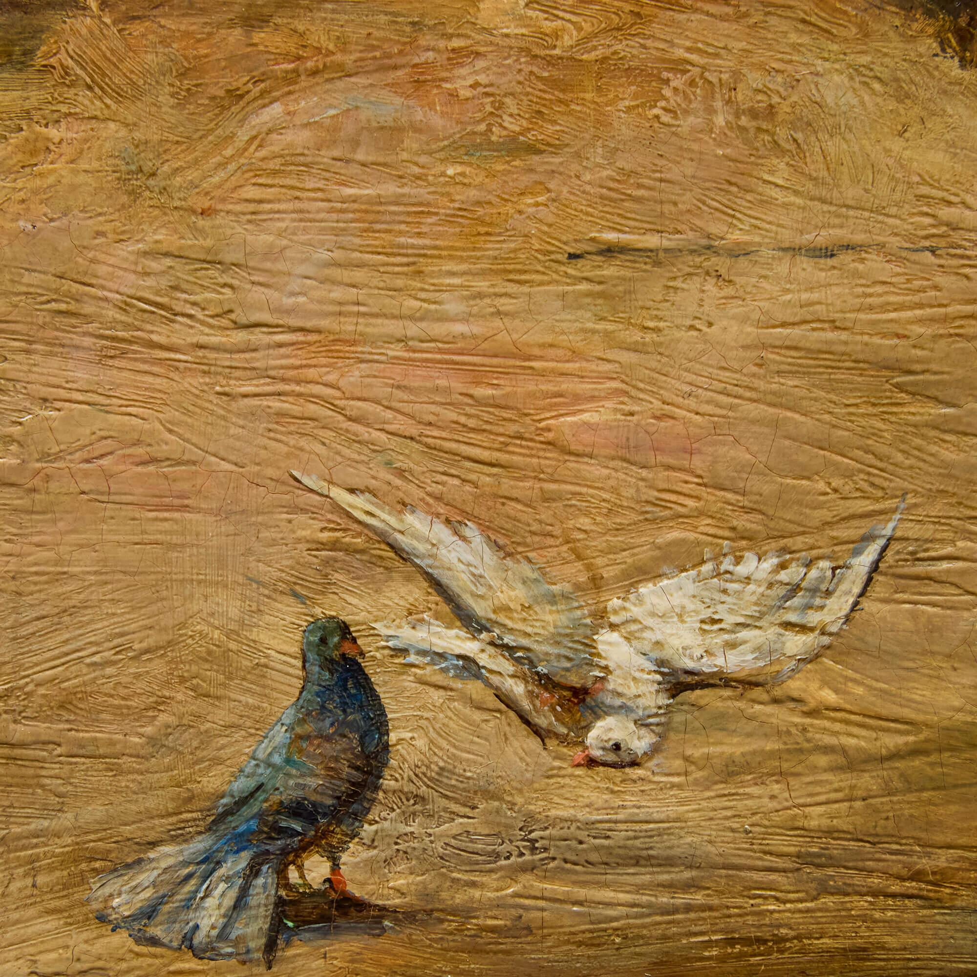 Antike Philippe Pavy Orientalist Ölgemälde Straßenszene Kinder Musikant im Angebot 5