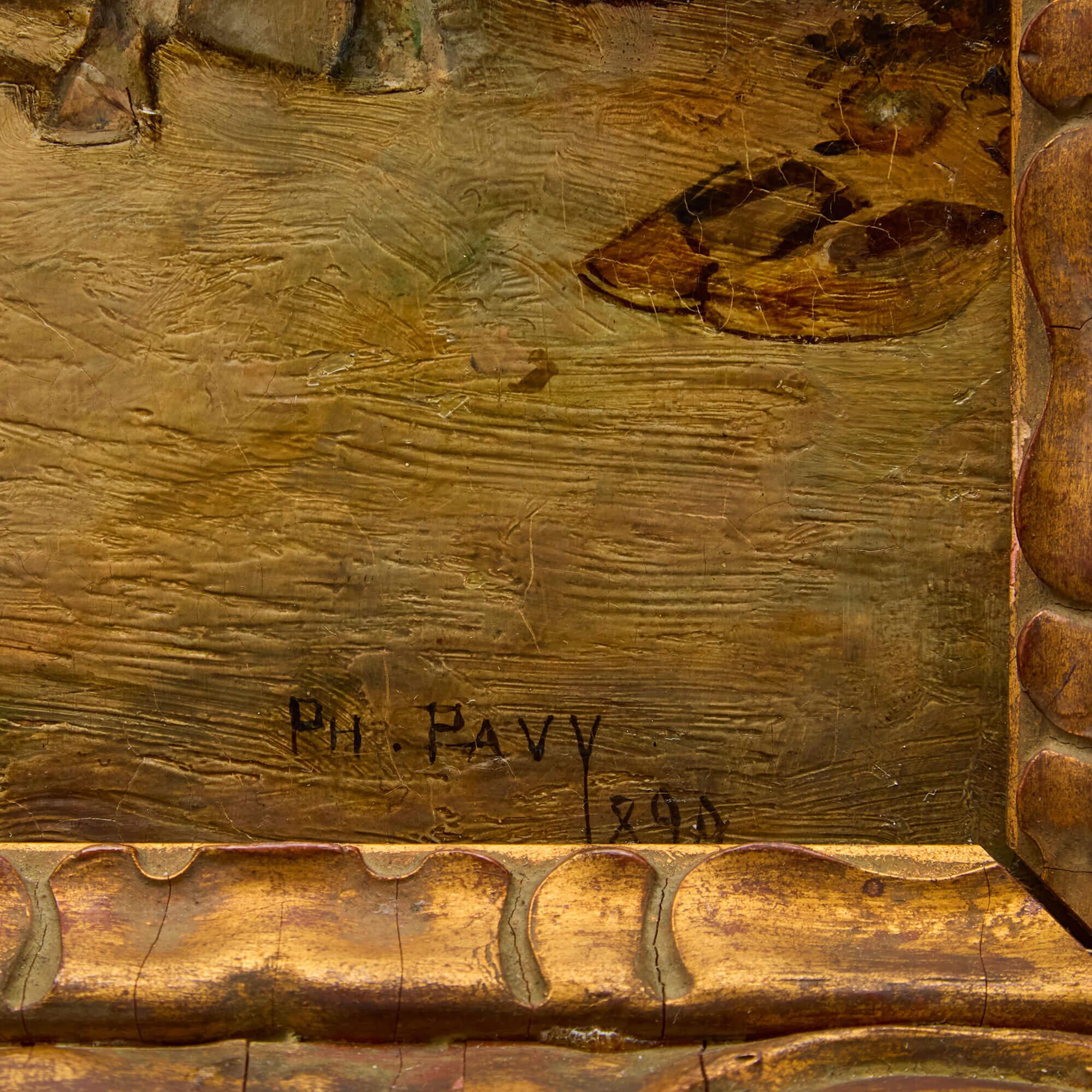 Antike Philippe Pavy Orientalist Ölgemälde Straßenszene Kinder Musikant im Angebot 6